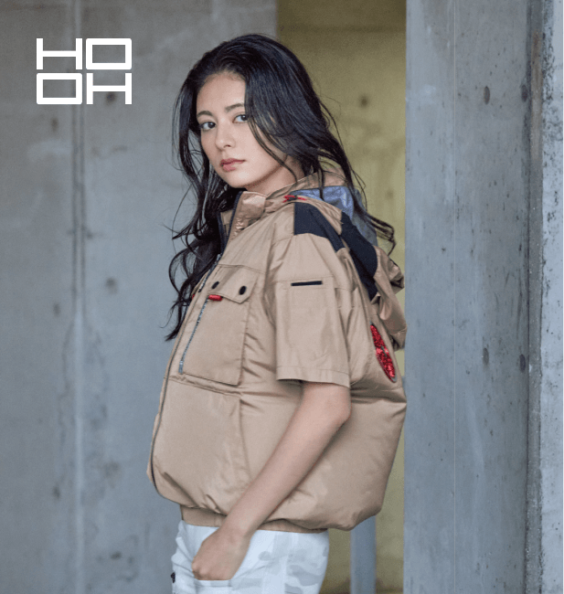 村上被服 ミドルファン半袖フードジャケット V1127