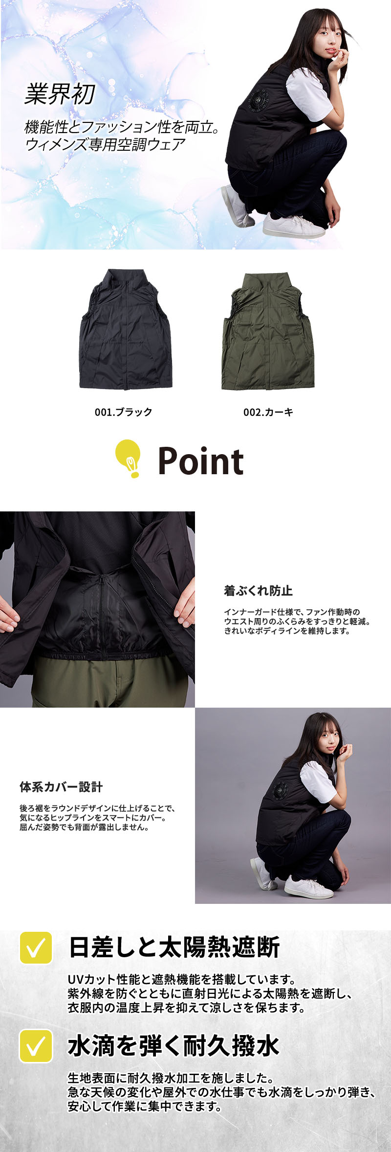  シンメン EFレディースベスト GF-062紹介画像・空調服・ファンつきウェア