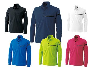 ESワークニットロングポロシャツ