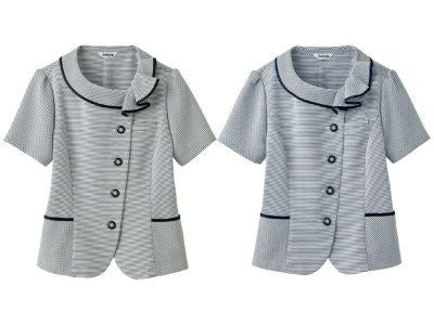 セロリー オーバーブラウス＆タイトスカート／グレー＆ネイビー セロリー 大阪支店の事務服 - TAMAYURA（たまゆら）公式通販