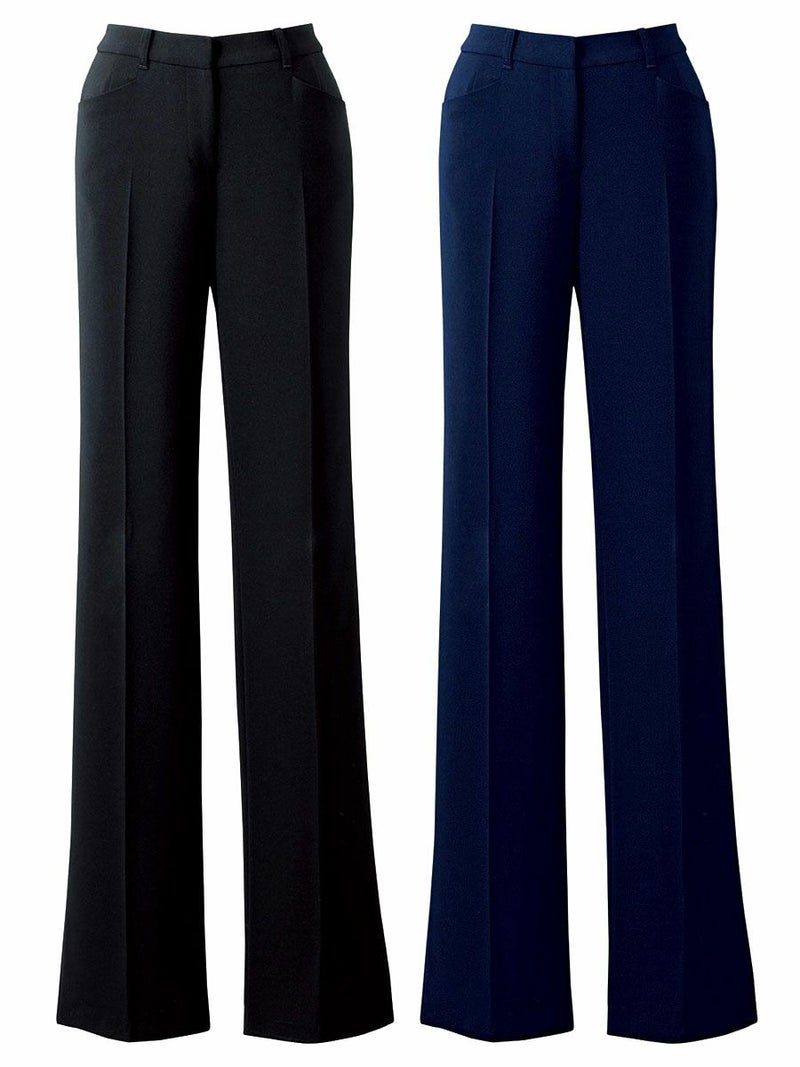 HCP3500　Pieds　ぐーんと伸びて背中がラク！『キテミテ体感』　前らくらくカン＋後ろカーブゴムパンツ（股上標準）　無地　２色展開