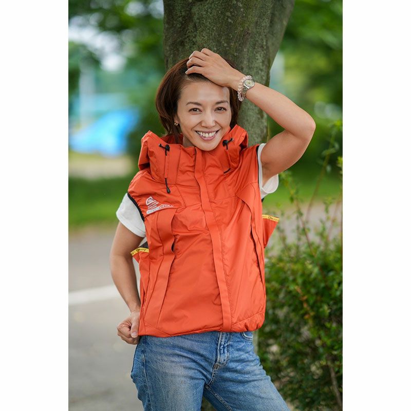 The tough 空調風神服 ベスト 5540 L オレンジ アタックベース 5540 空調風神服フード付ベスト（ファンバッテリー別売