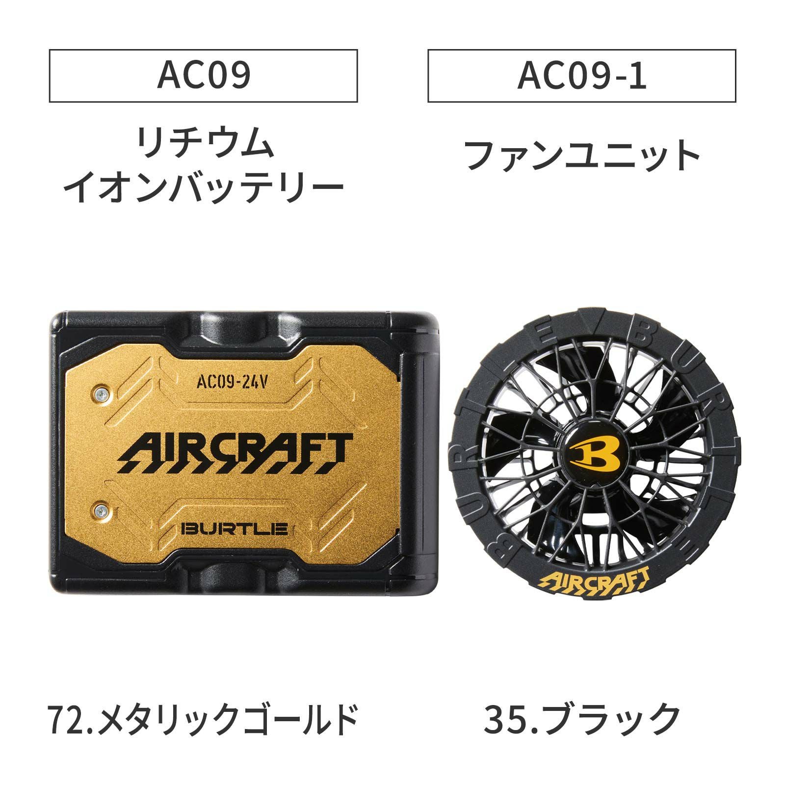 バートルエアークラフトAC092025年リチウムバッテリーファンユニット