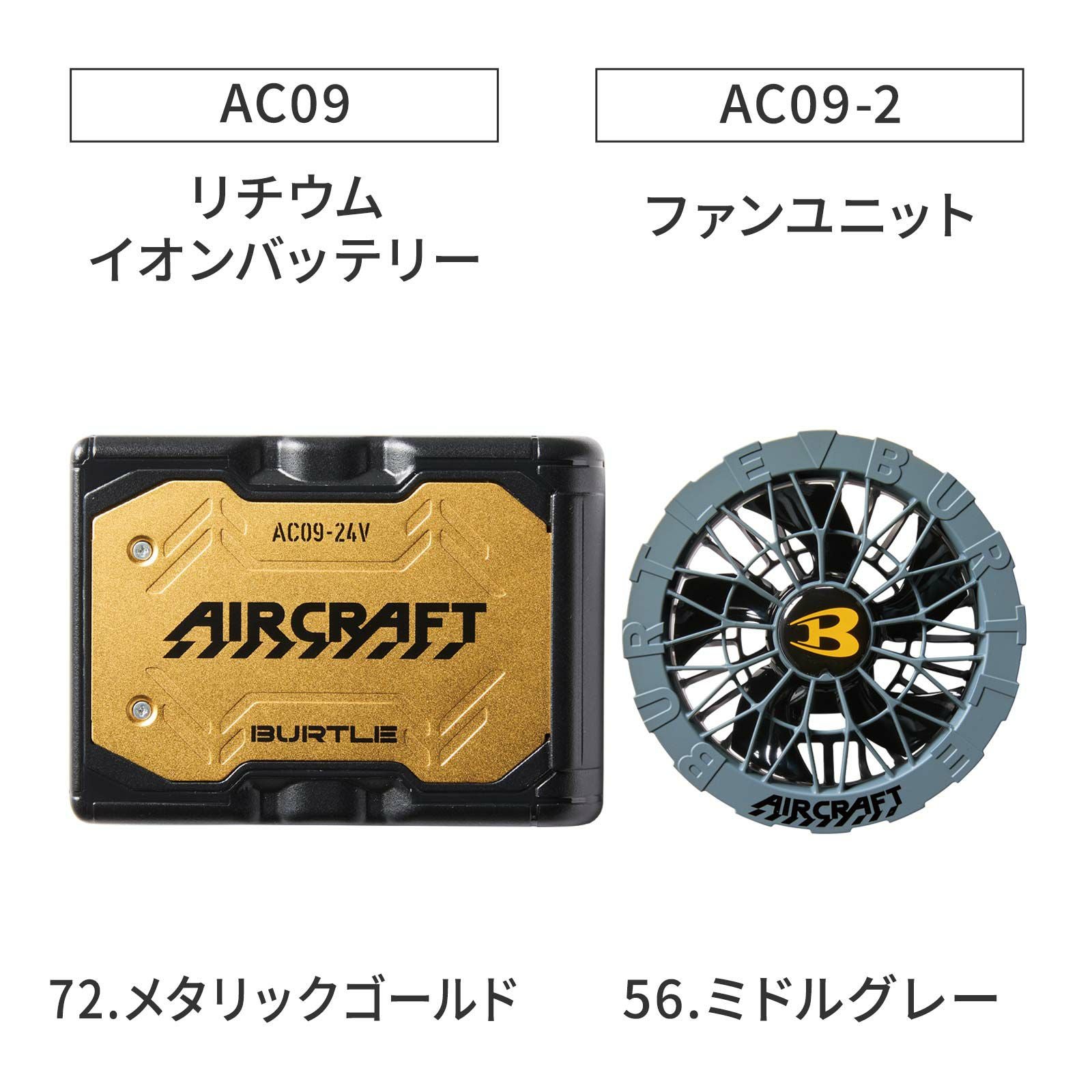 バートルエアークラフトAC092025年リチウムバッテリーファンユニット