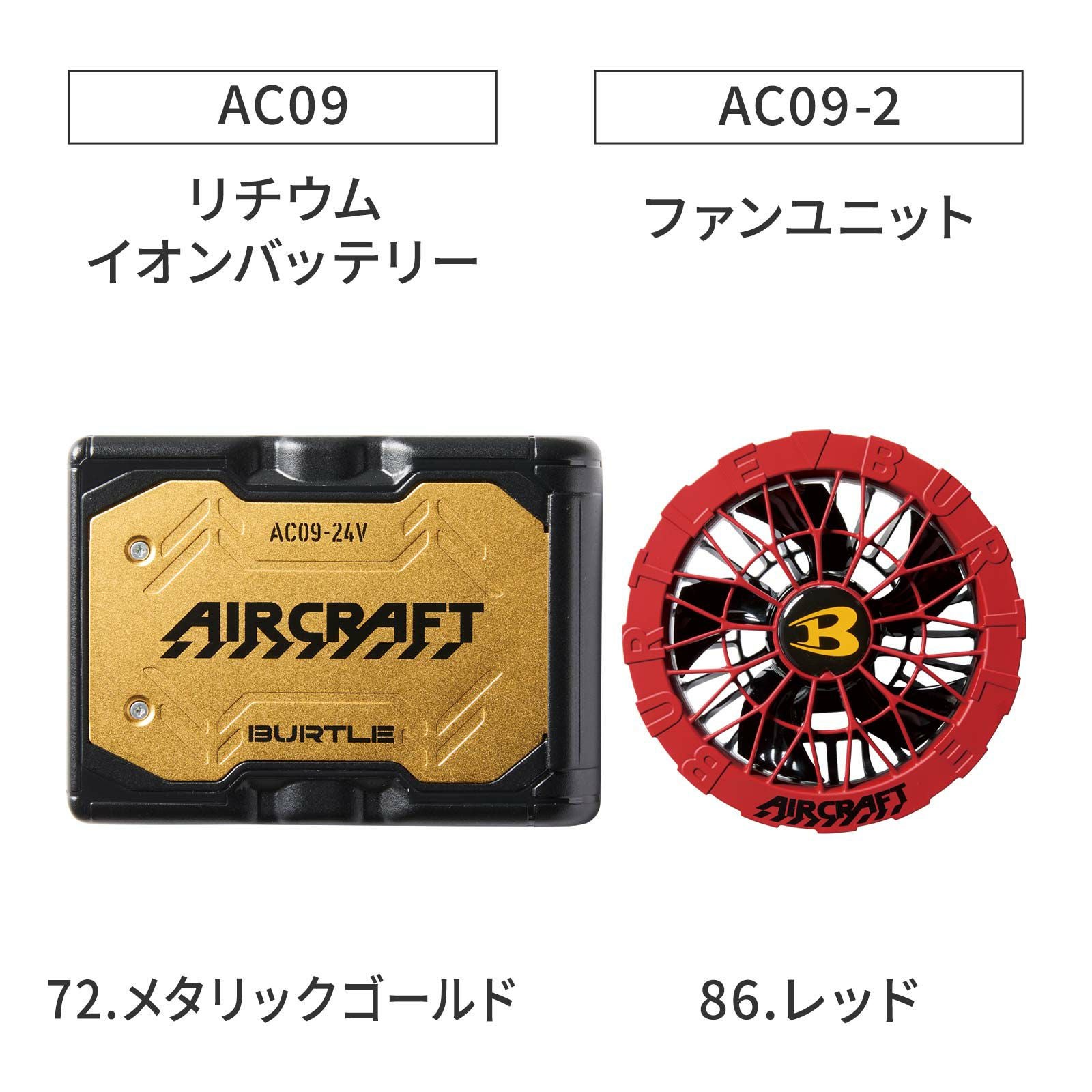 バートルエアークラフトAC092025年リチウムバッテリーファンユニット
