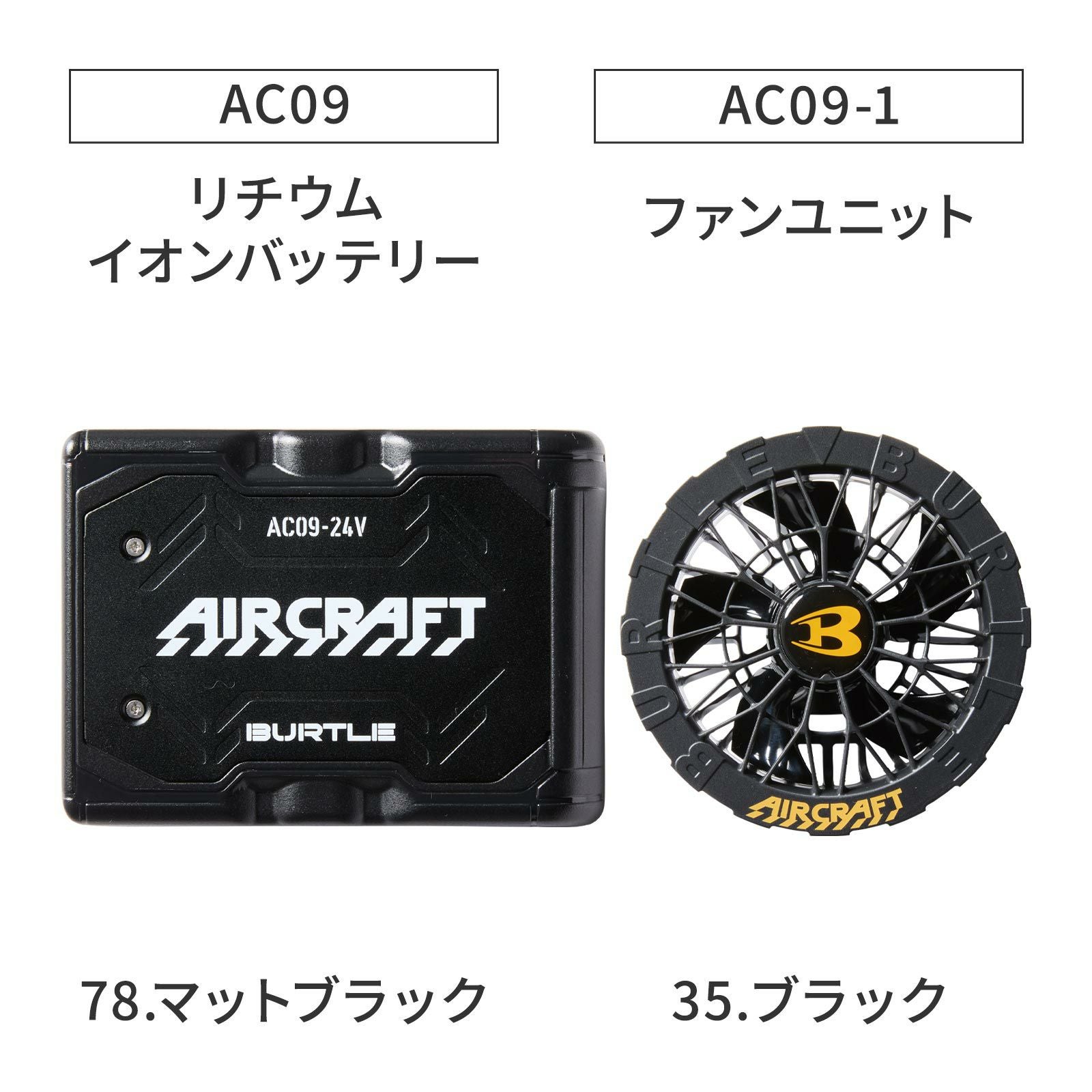 バートルエアークラフトAC092025年リチウムバッテリーファンユニット