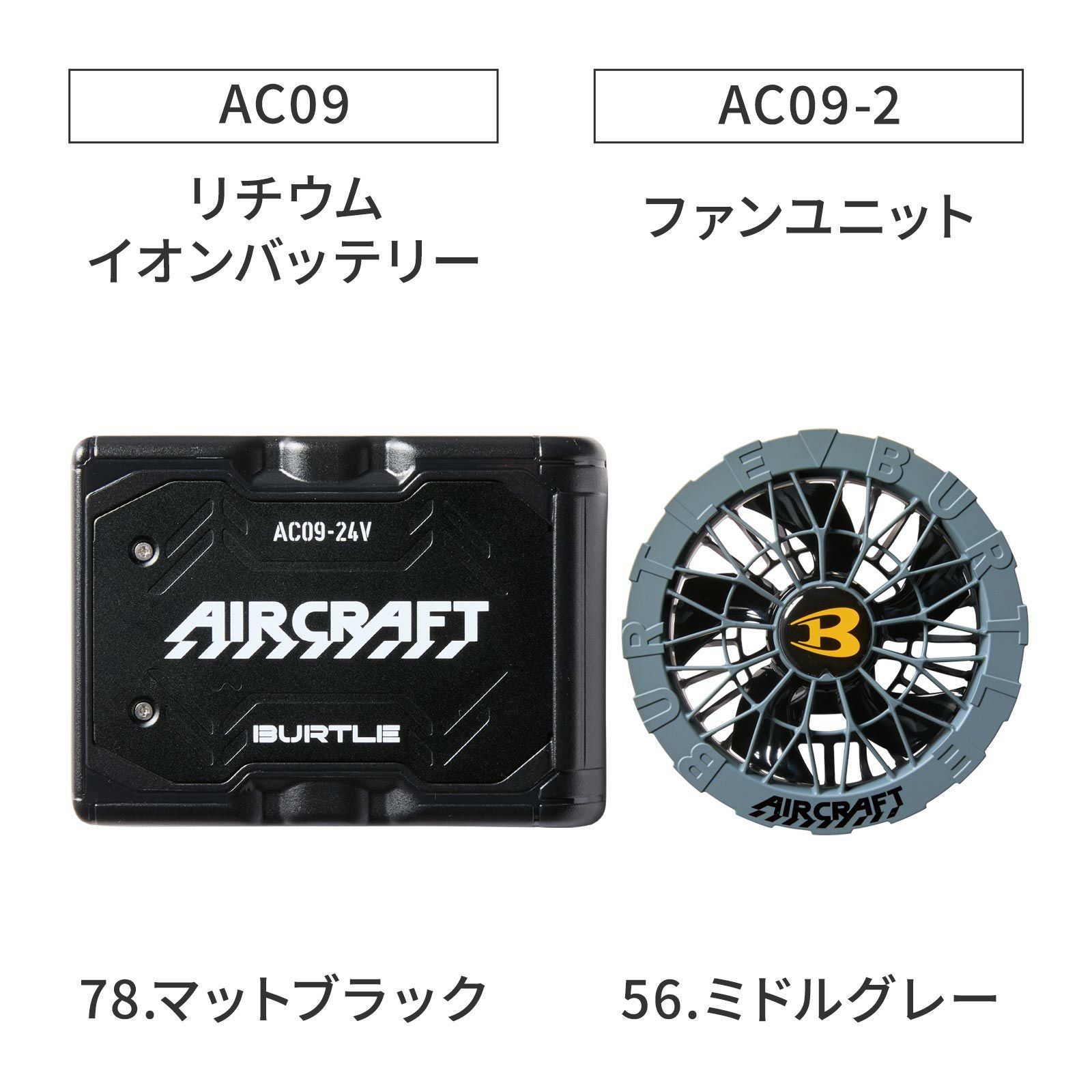バートルエアークラフトAC092025年リチウムバッテリーファンユニット