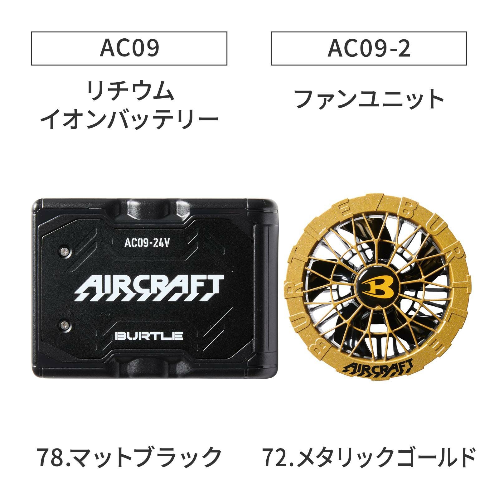 バートルエアークラフトAC092025年リチウムバッテリーファンユニット