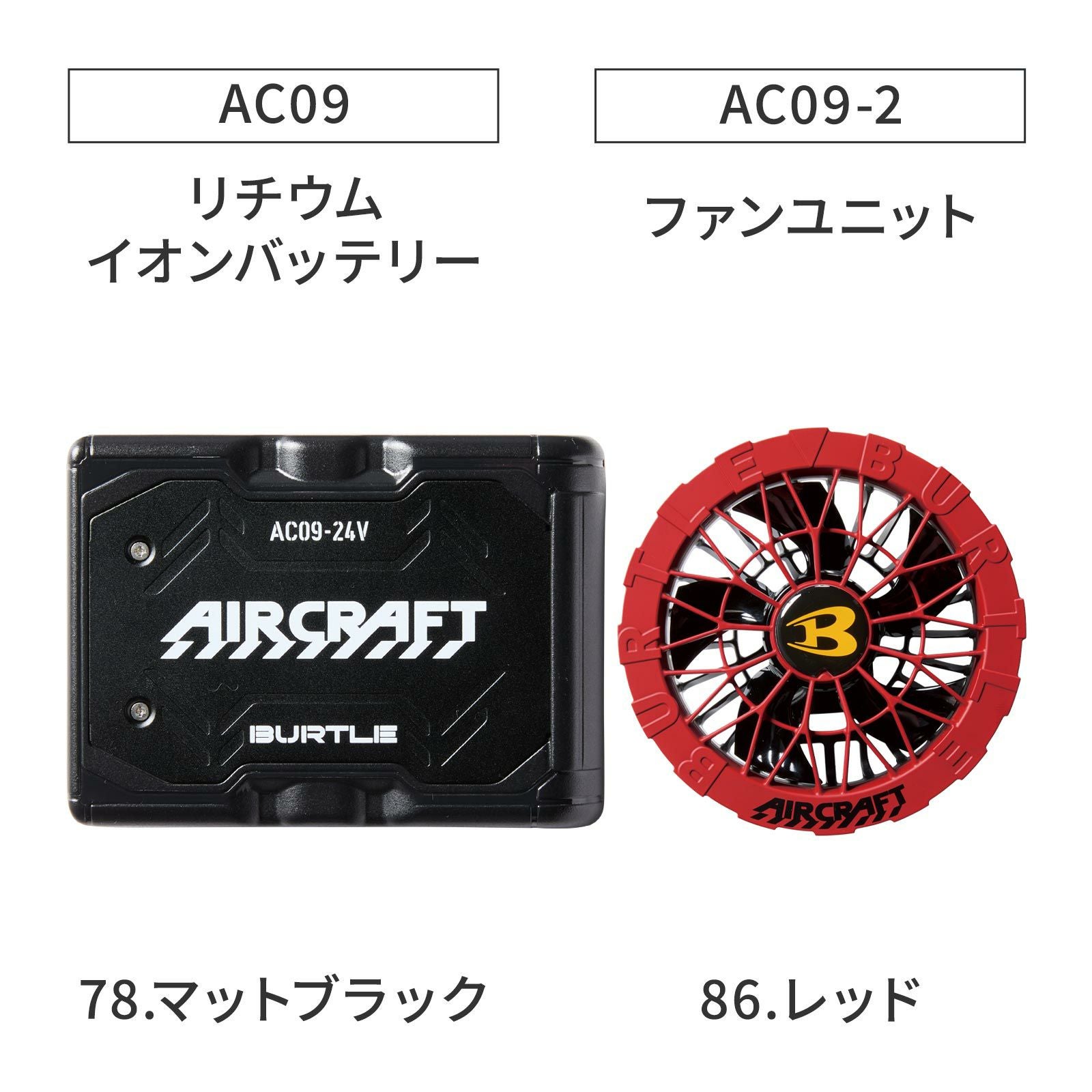 バートルエアークラフトAC092025年リチウムバッテリーファンユニット