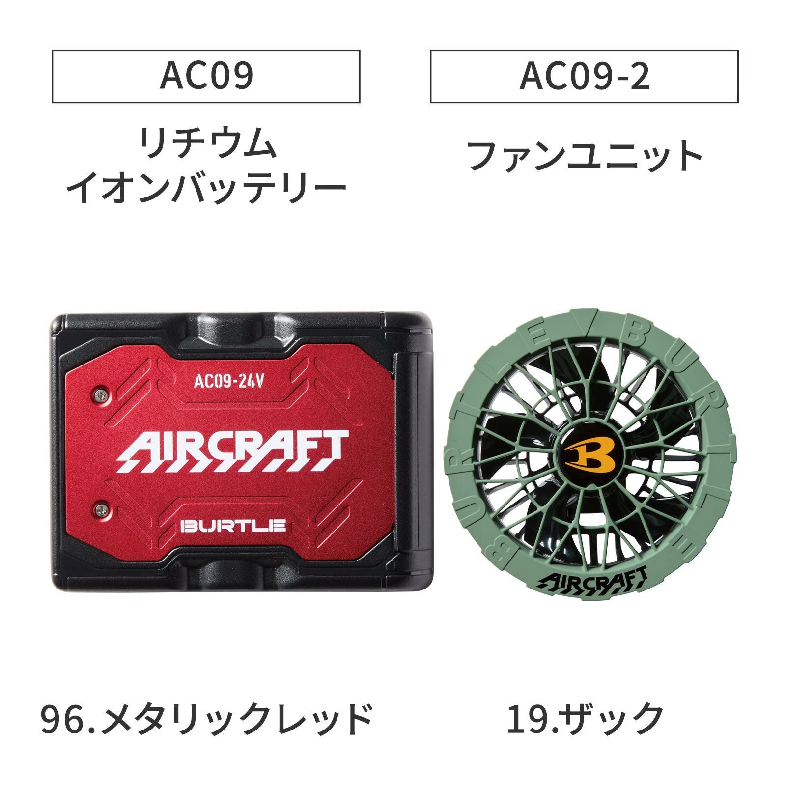 バートルエアークラフトAC092025年リチウムバッテリーファンユニット