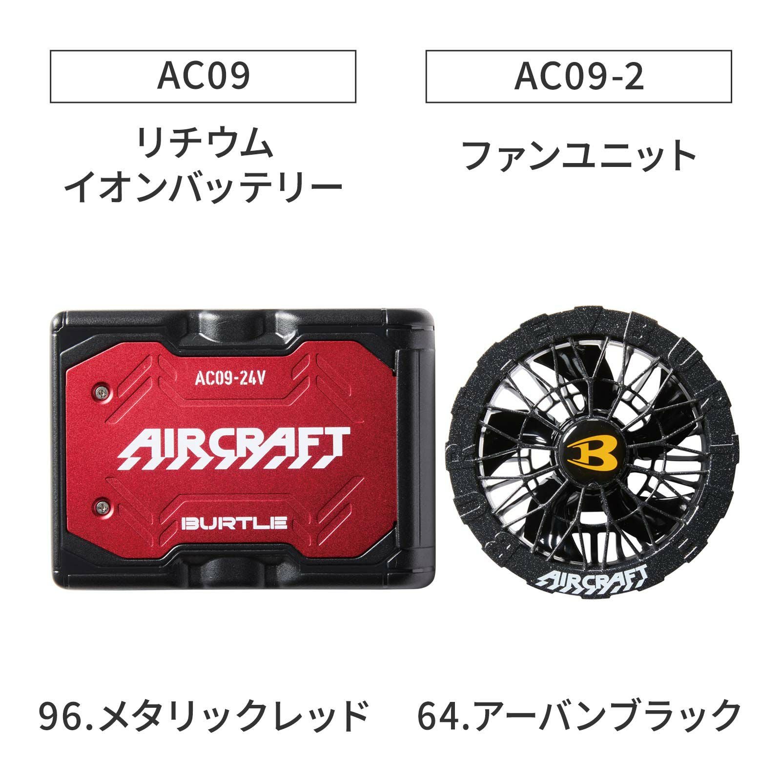 バートルエアークラフトAC092025年リチウムバッテリーファンユニット