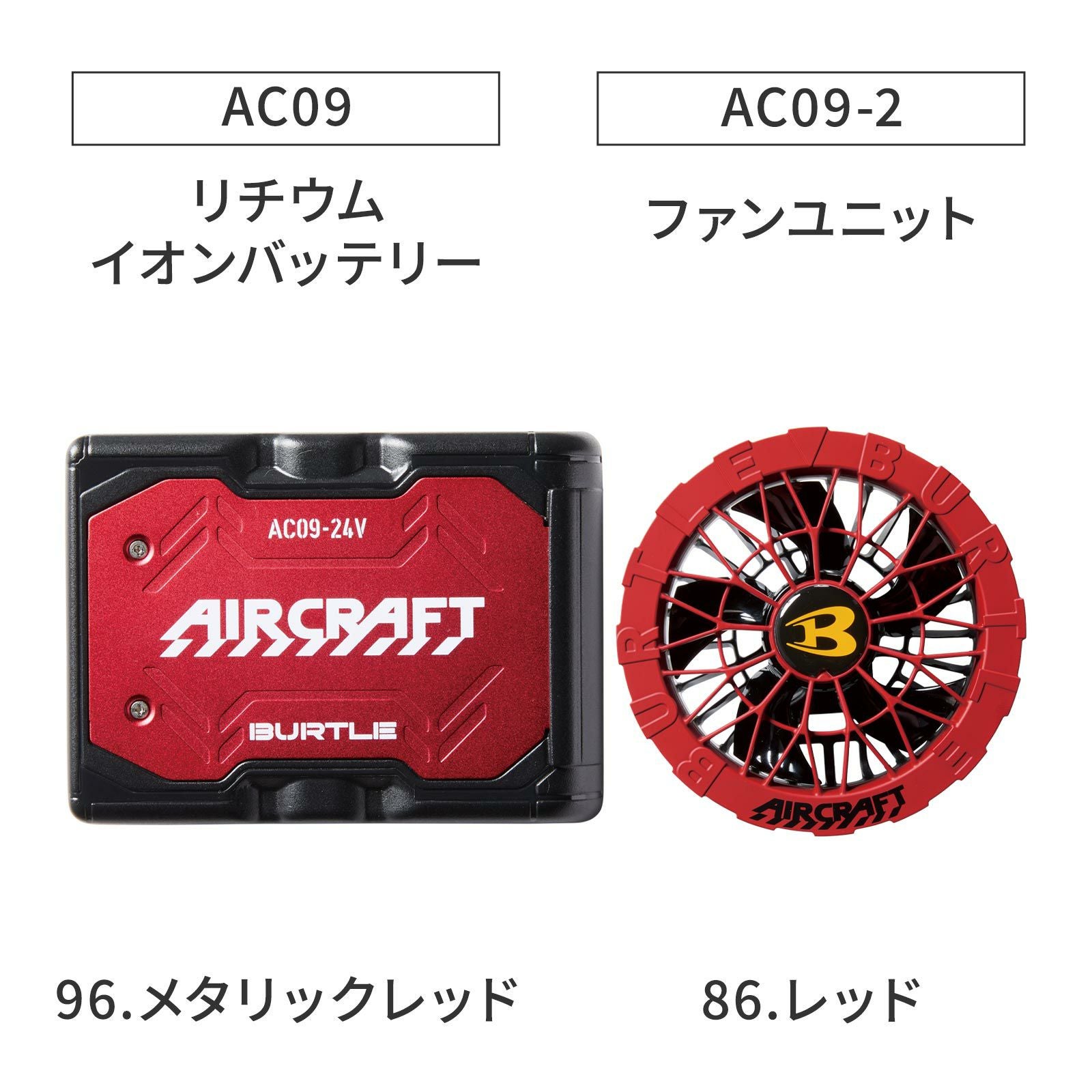 バートルエアークラフトAC092025年リチウムバッテリーファンユニット