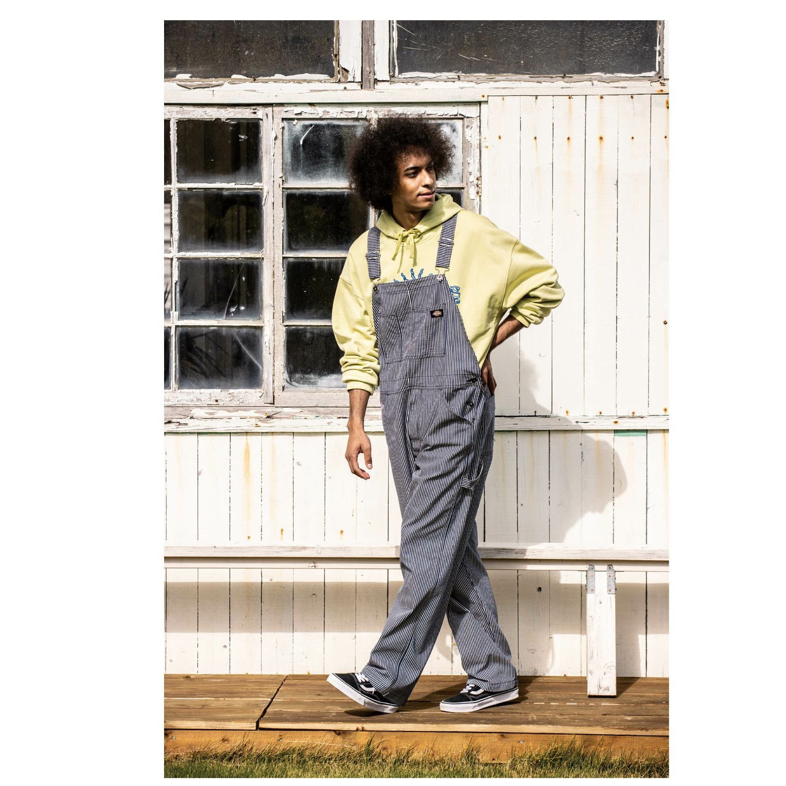 Qoo　　ヒステリックグラマー　オーバーオール　ヒッコリー　タンブラー コーコス【CO-COS】Dickies ストレッチヒッコリーオーバーオールD-719