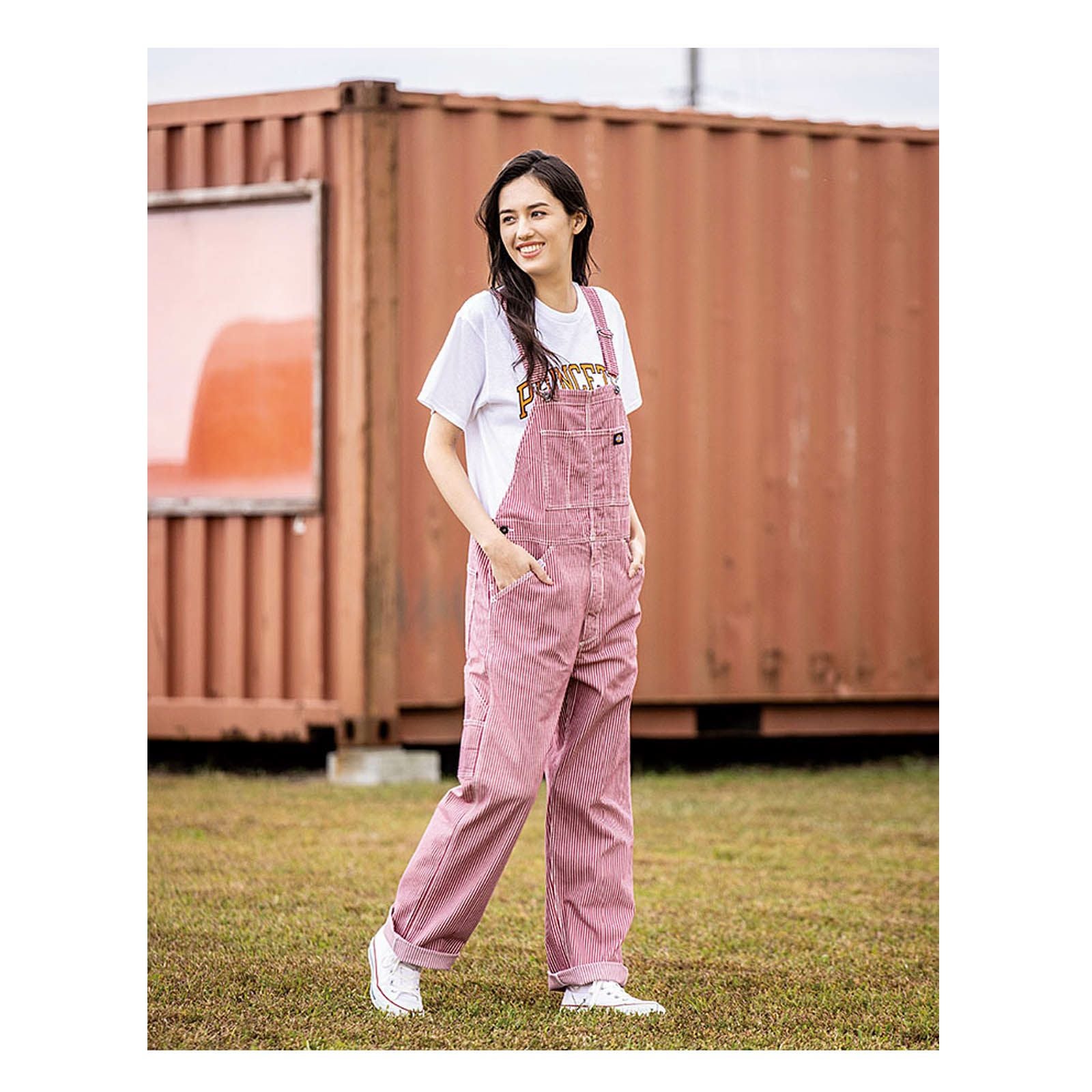 コーコス【CO-COS】Dickies ストレッチヒッコリーオーバーオールD-719