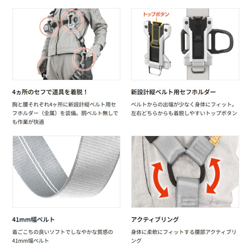 カワシマ盛工 セフハーネスAフリーサイズギン A4SFAF-SI - TAMAYURA